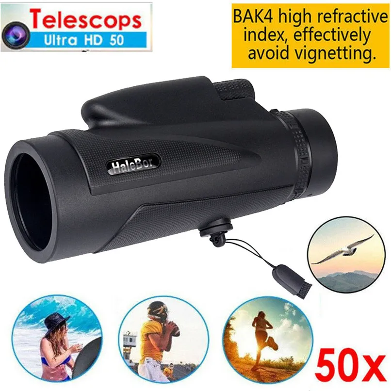 أحادي 50x60 البصريات عدسات تكبير التخييم المشي لمسافات طويلة الصيد تلسكوب نطاق في الهواء الطلق مناظير للرؤية الليلية #2P11
