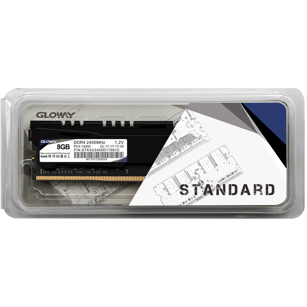  Gloway memory ram ddr4 8GB 16GB 2400MHz 1.2V 2 for desktop DIMM ram with high quality Lifetime warr