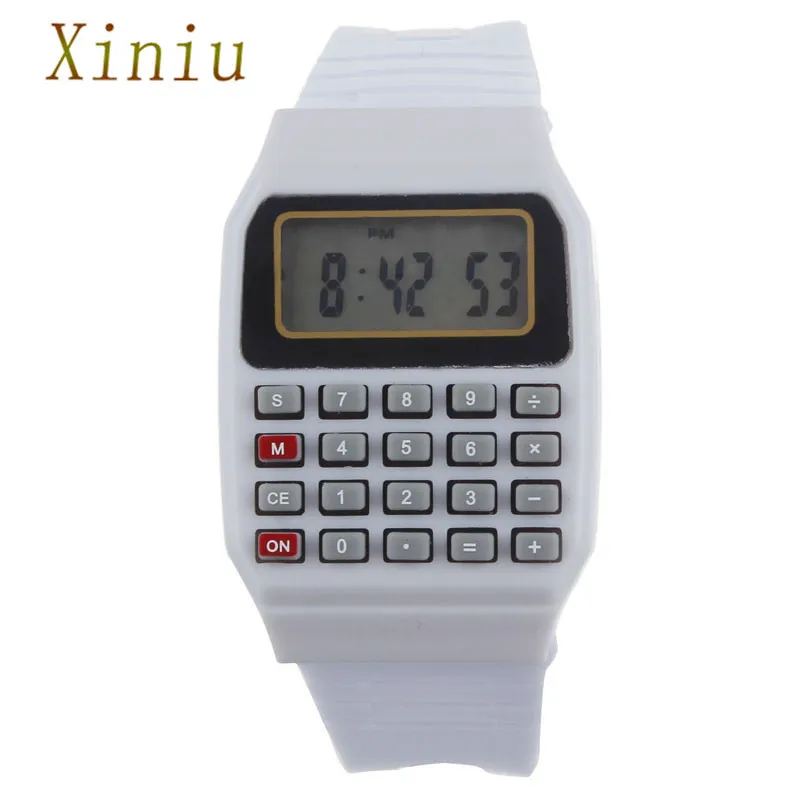 

Unsex Silicone Watches Multi-Purpose Date Time Electronic Calculator Wrist Watch Colorful Children Cartton Watch erkek kol saati