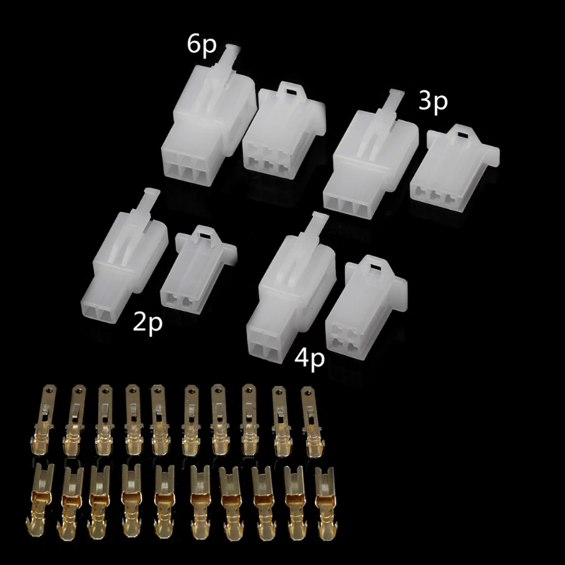 

10Sets 2.8mm 2/3/4/6 Pin Electrical Wire Connector Male Female Plug+Terminal Kit For Motorcycle Car -B119