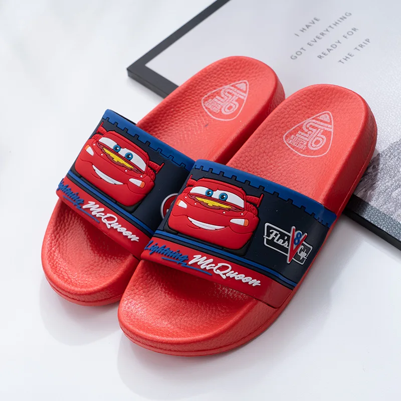 

Disney 2019 Summer Kids slippers New Racing car Boys Hole Shoes Girls Princess Cartoon Wear Sandals Anti-skid Shoes