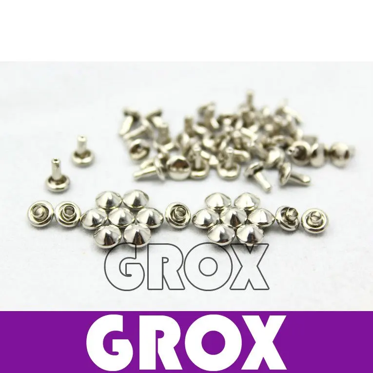 5*5mm Silver Conical Rapid Rivet Studs Punk Rock Rivets Nailheads Spike Free Shipping Wholesale
