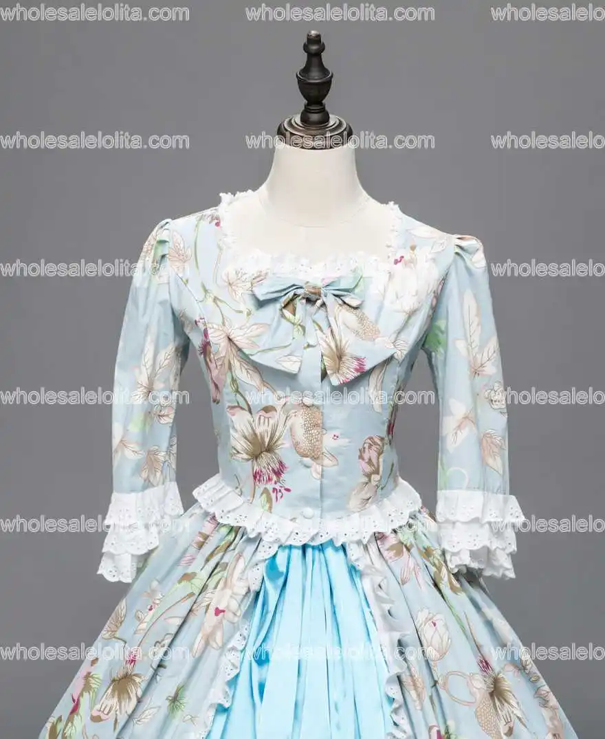 Ренессанс Colonial бальное платье период платье цветочный театр reconception одежда