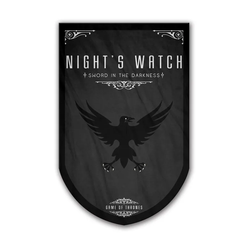 

Game of Thrones Night's Watch Raven Crow Garden Flag Never Faded Hanging Wall Banner Outdoor Brocade Banners Flag 24x37in