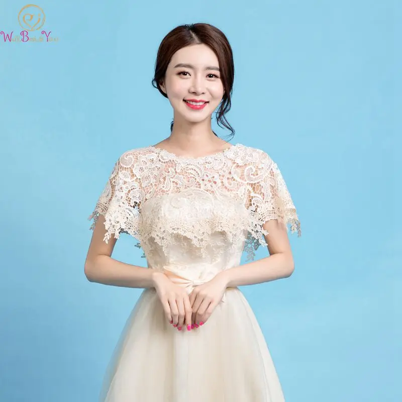 

Luxurious Women Formal Lace Bridal Wedding Wraps Elegant Ivory Sheer Summer Handmade New Arrival 2019 Evening Party Shawls