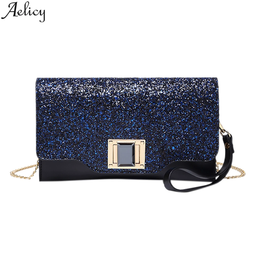 

Aelicy Women's Envelope Bag Bling Sequins Messenger Bag Lady Japan And Korean Style Simple Pu Leather Crossbody Bag Hot Sales