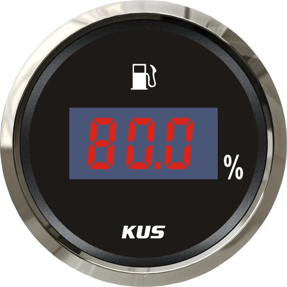 Kus 52mm Digital Fuel Level Gauge Fuel Level Meter 24033ohm Signal For