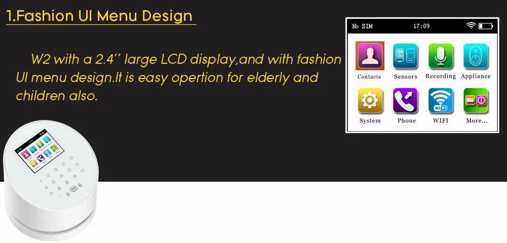 KERUI W2 wifi сетевая сигнализация IOS Android приложение дистанционное управление wifi GSM PSTN Охранная домашняя система охранной сигнализации