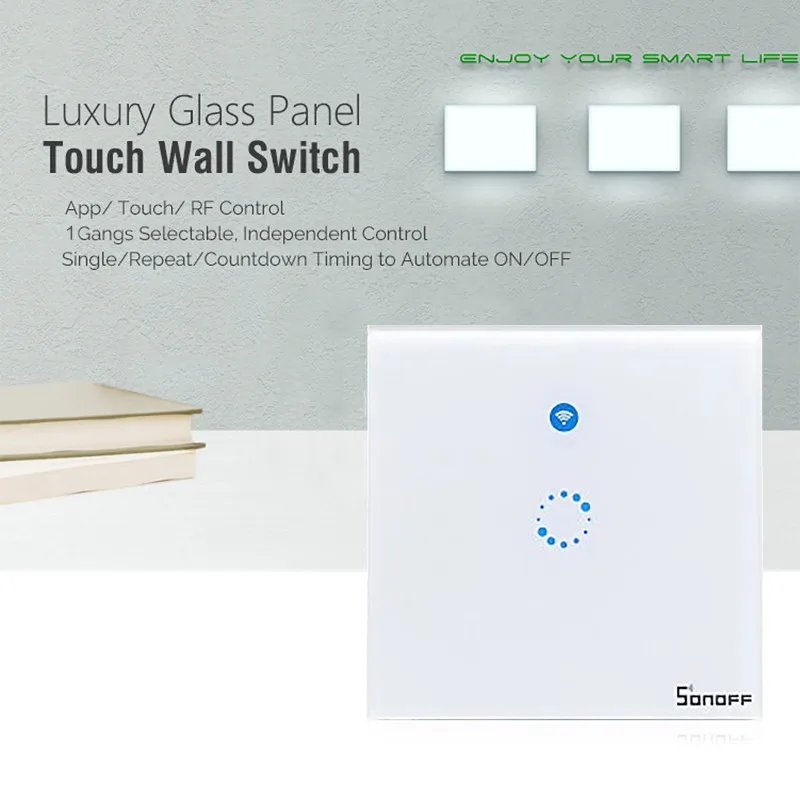 Itead Sonoff T1 Eu 2 Gang 1 Way Wifi Wall Switch Wireless