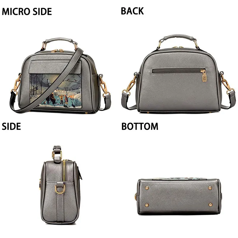 Beibaobao Ladies Tote 2017 Landscape Oil Printing Women Handbag Female Clutch Bolsa Women Bags Elegant Women Messenger Bags B005