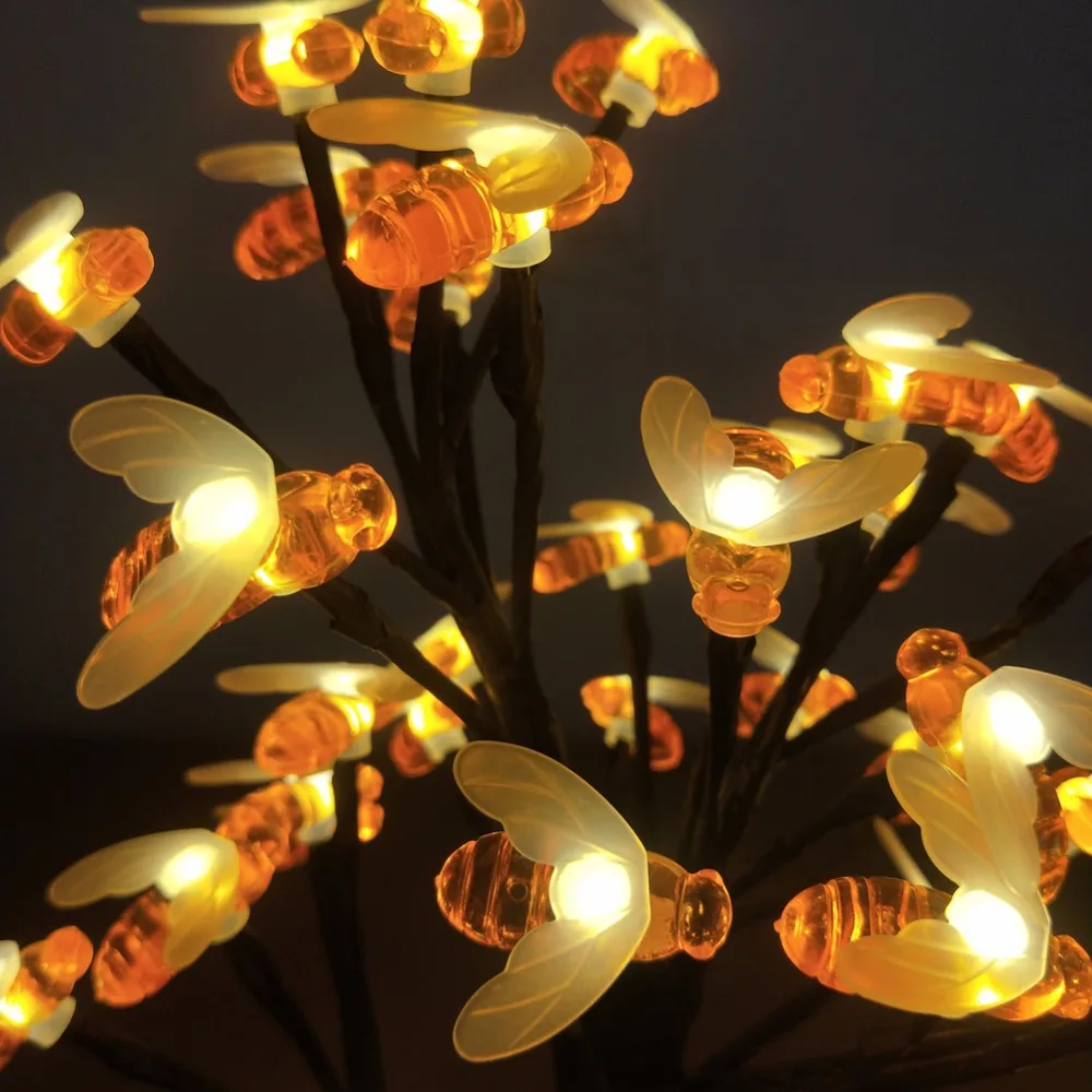 Светодиодный светильник Luminarias, ветви цветущей вишни, пчелы, ночные светильники, настольные лампы, прикроватные, вечерние, свадебные, для дома