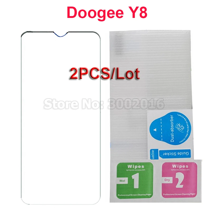2PC Tempered Glass For Doogee Y8 6.1 4G Screen Protector 9H Front LCD Film Smartphone Case Cover | Мобильные телефоны и