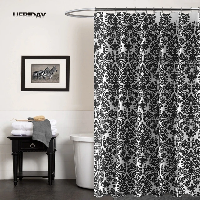 UFRIDAY Zwart wit Barokke Waterdicht Douchegordijn Thicken Badkamer