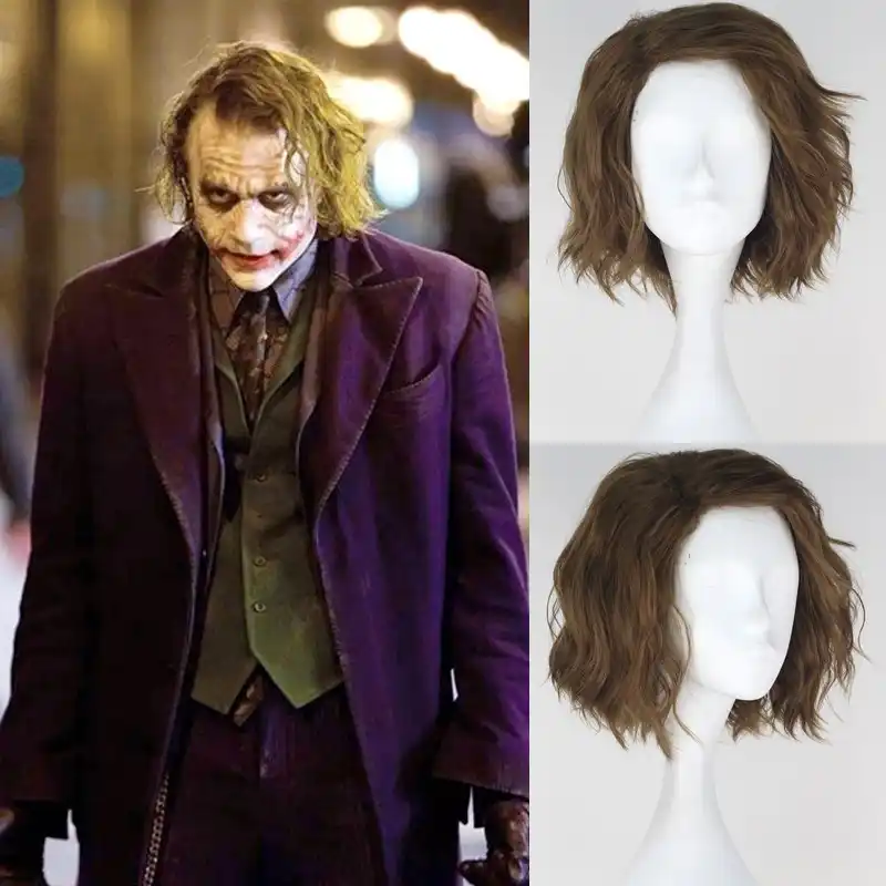 Movie Batman The Dark Knight Joker Men S Curly Light Brown Blonde