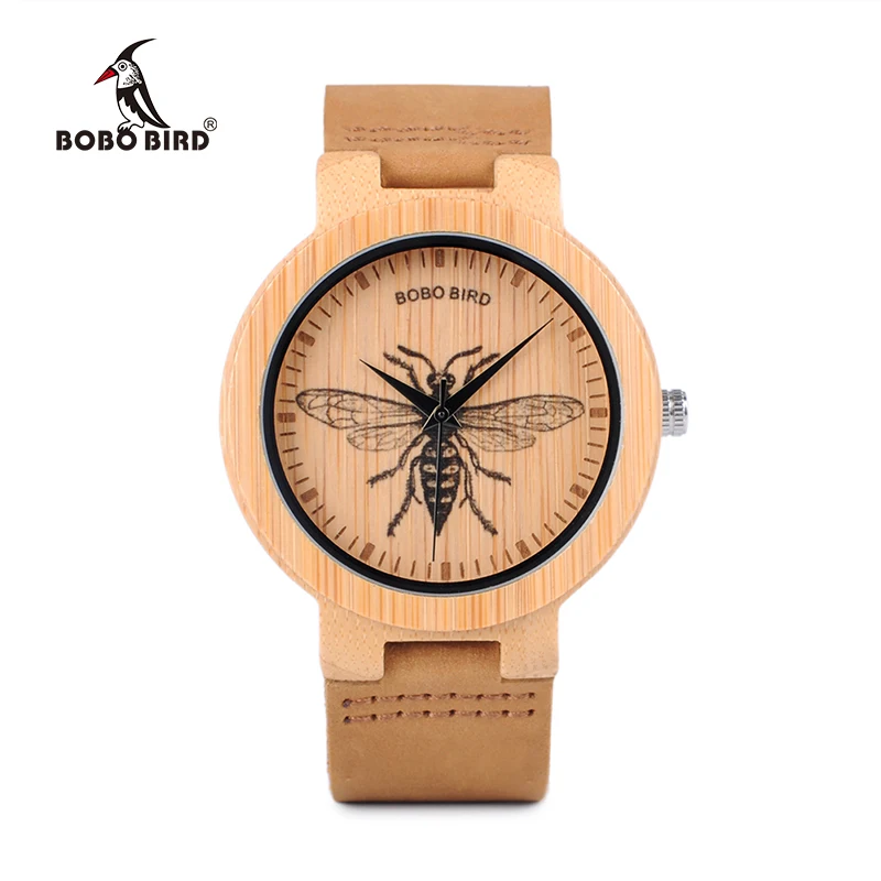 BOBO BIRD LP20 мужские наручные часы модные бамбуковые кварцевые часы Montre Homme Скелет Стрекоза часы с животными для мужчин