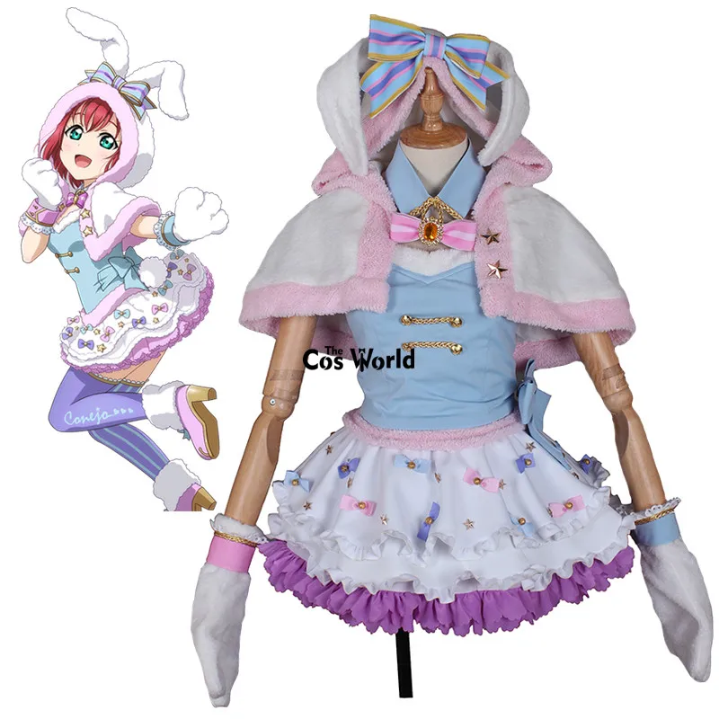 

Love Live Sunshine Kurosawa Ruby Animal Rabbit Uniform Dress Cloak Outfit Anime Cosplay Costumes