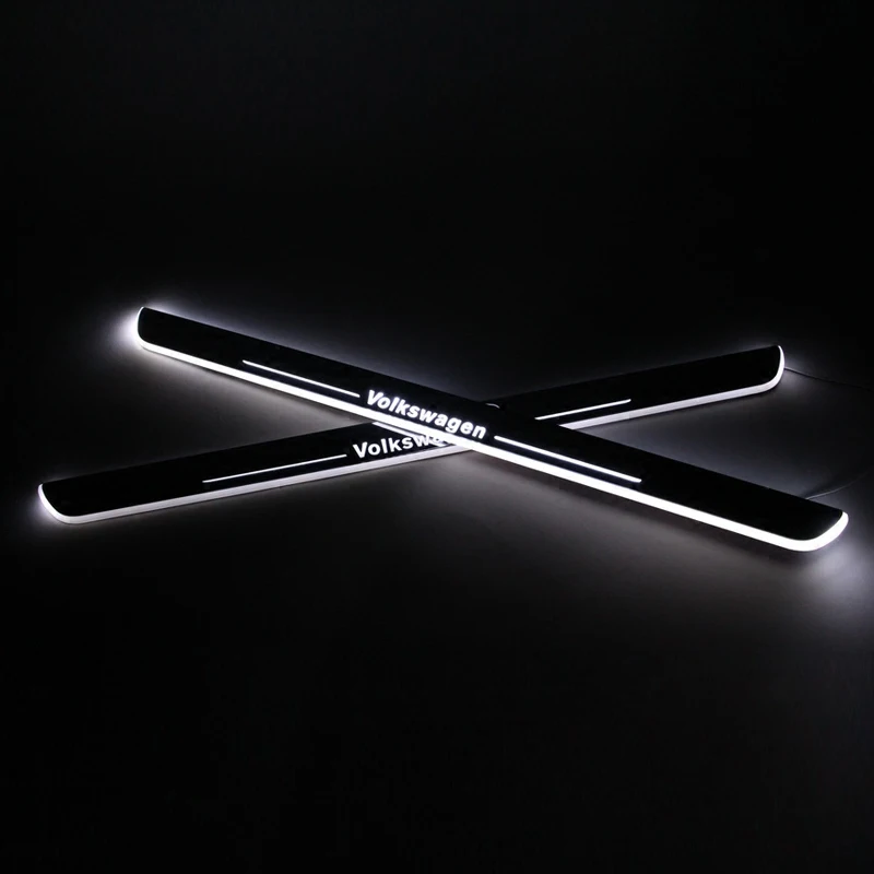 

2PCS/Lot Styling Car LED Moving Door Sill Scuff Plate Car-Covers Front Door Pedal For cc Interior Accessories CAR