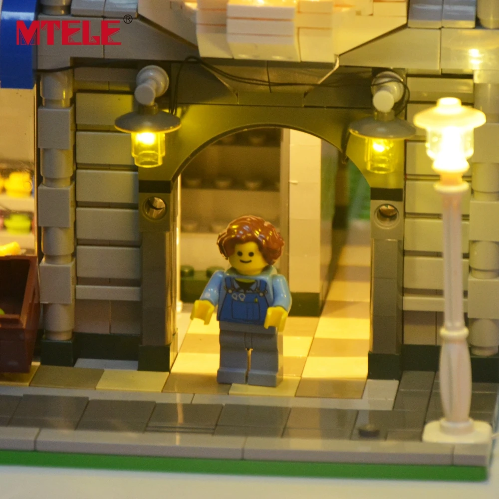 Брендовый светодиодный светильник MTELE комплект для 10185 Green Grocer House Building Blocks