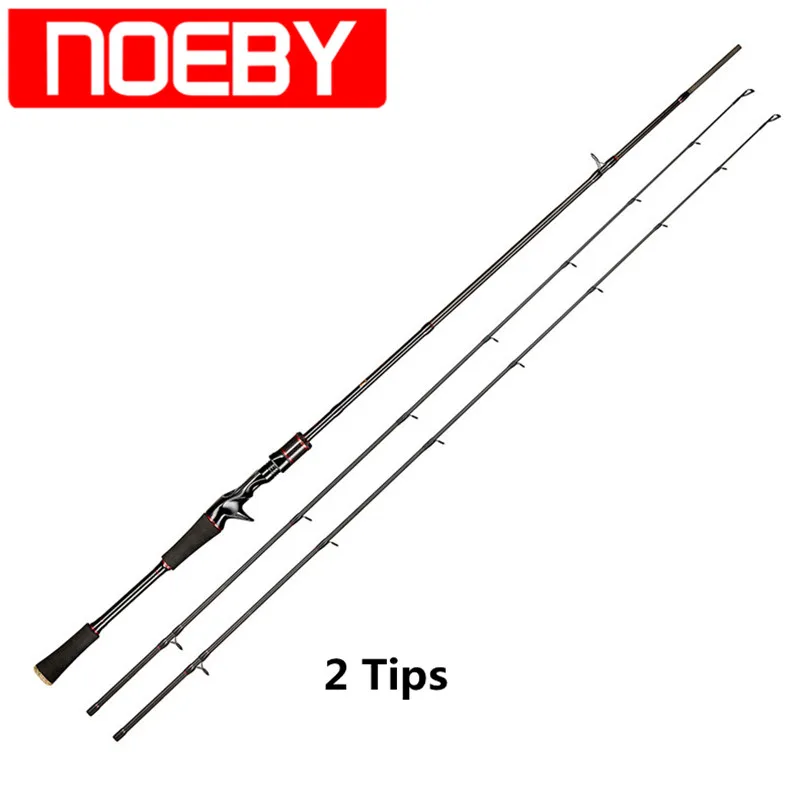 NOEBY LEISURE K2 1.98m 2.13m 2.44m 2 Tips Spinning Rod Casting Rod MML MMH SIC Ring Vara De Pesca Stick Bass Fishing Rod Olta