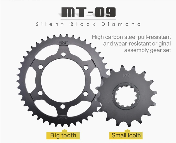 525 16T 45T цепь привода мотоцикла и Передняя Задняя звездочка Набор для YAMAHA MT-09 SP SR уличный ралли спорт Tracer
