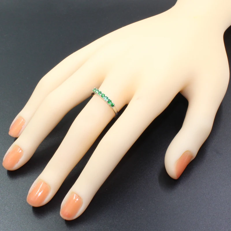 Натуральное кольцо с цаворитом 7 шт 2,2 мм круглая огранка цаворит Серебряные украшения 925 Серебряное кольцо с цаворитом романтический подарок для женщины