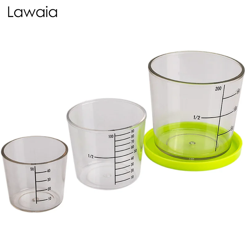

Lawaia Fishing Bait Three-piece Measuring Cup Set With Scale High Transparent Drop-proof Pressure-proof Wear Bait Cup Fish Tools