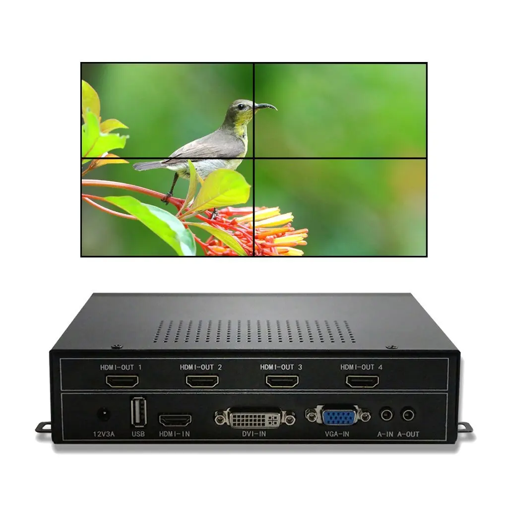 ESZYM 4CH Video Wall Controller 2x2 Video Wall Processor support HDMI DVI VGA USB inputs for 4 TV Splicing цена ESZYM 4CH Video Wall Controller 2x2 Video Wall Processor support HDMI DVI VGA USB inputs for 4 TV Splicing цены онлайн