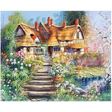 Diamond Embroidery,Cottage villa,Full,Rhinestone,5D,DIY Diamond Painting custom,Cross Stitch,Diamond Mosaic,home Decor C131