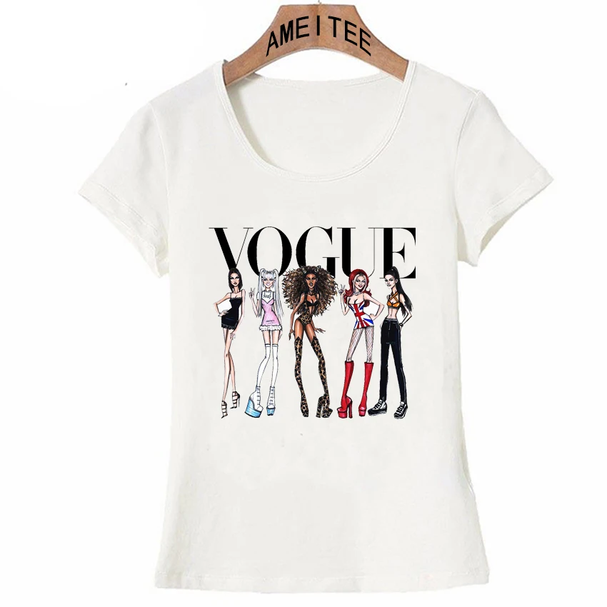 

Hipster Cool Vogue Spice Girls T-Shirt Summer Fashion Women T-shirt Funny Casual Maiden Tops Woman Cute Tees