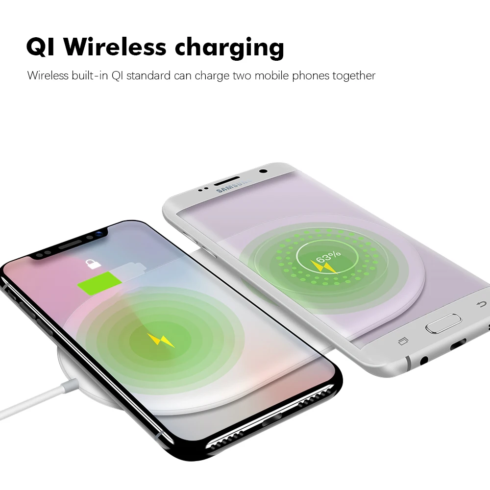 Portefeuille Dual Wireless Charger Pad Fast Charging 10W For Samsung Galaxy S9 Plus S8 S7 S6 7.5W For iPhone X 8 Plus Cargador (1)
