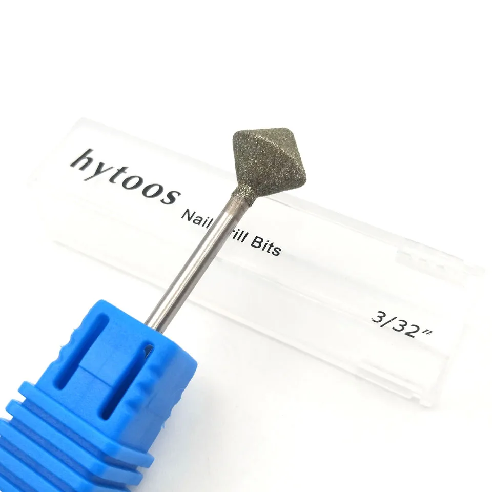 HYTOOS 10 мм алмазное сверло для ногтей с ромбовидным узором 3/3" роторные сверла для маникюра электрические сверла аксессуары для ногтей фрезы Tools-D-7
