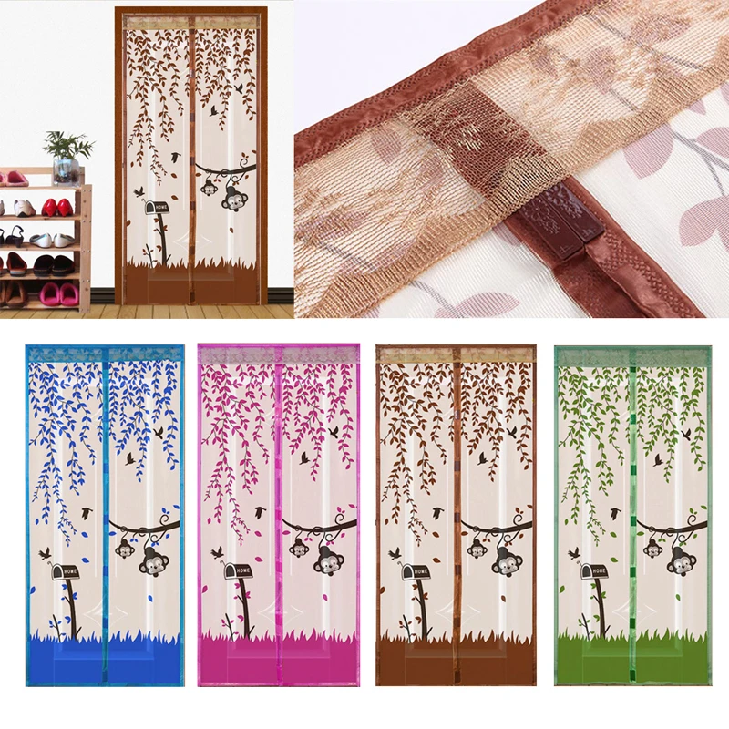 

Roller blinds Curtain Anti Mosquito Magnetic Tulle Shower Curtain Automatic Closing Door Screen Summer Style Mesh Net 4 Color