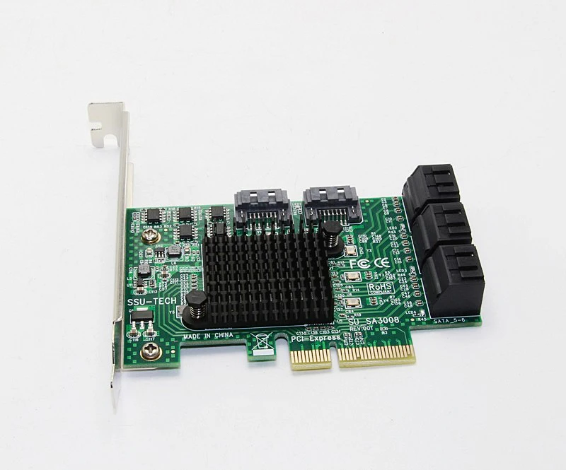 SATA карта PCI e Express для 3 0 III SSD PCIe 8 портов плата расширения адаптер Райзера с