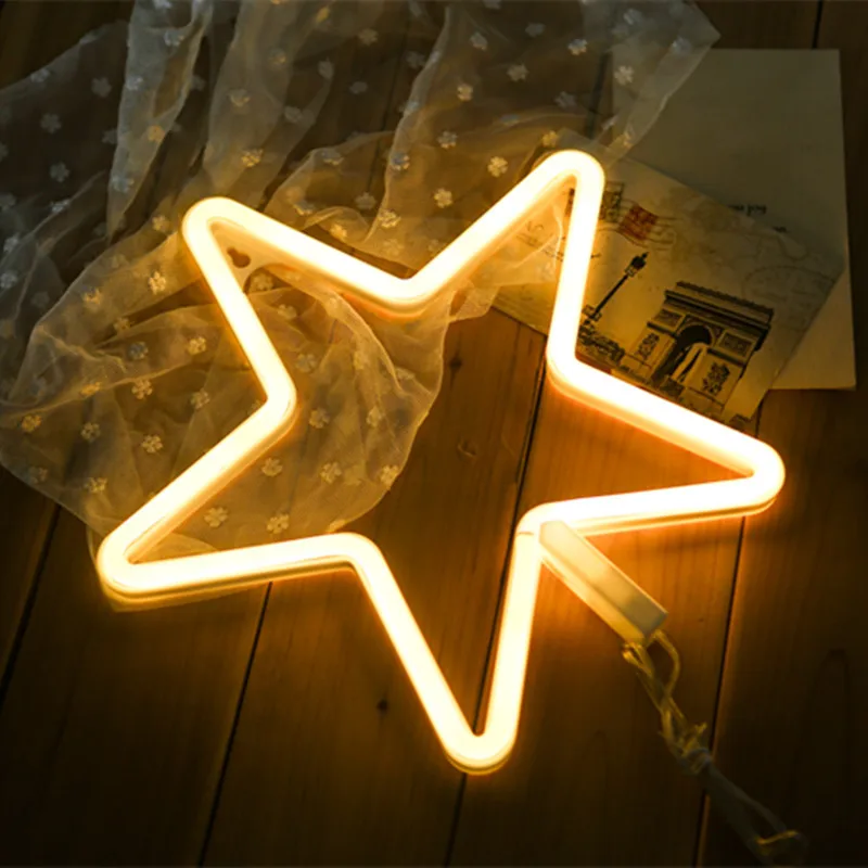Светодиодный ночник FENGLAIYI Star/Flamingo/Cactus/Рождественская елка/губ неоновый