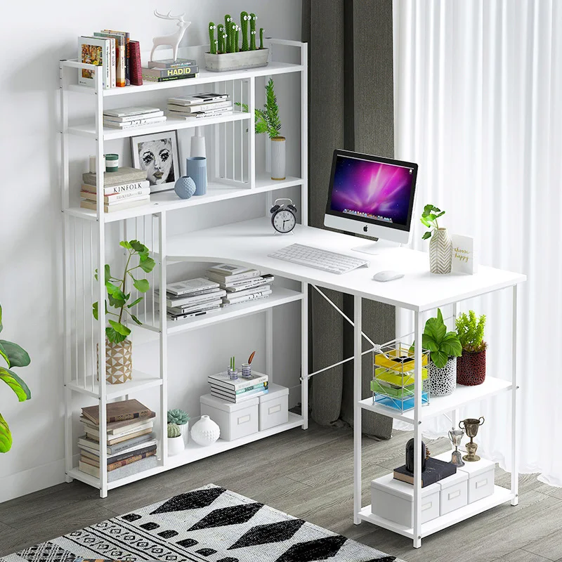 سطح المكتب مكتب لكمبيوتر المكتب الجدول مع متعددة الرف خزانة متعددة الوظائف المنزلية مكتب مذاكرة المنزل طاولة كمبيوتر محمول الأثاث