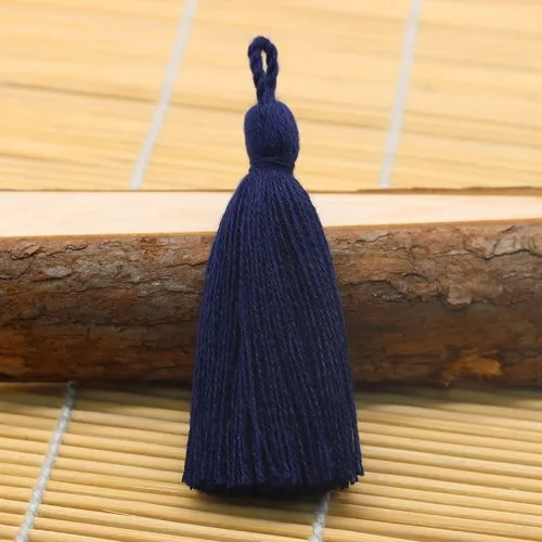 Tassel Hanging Rope Fringe 8mm Cotton Solid Color Tassels Trim For Sewing Curtains Accessories DIY Wedding Home Decoration 10pcs - Цвет: Navy 10pcs