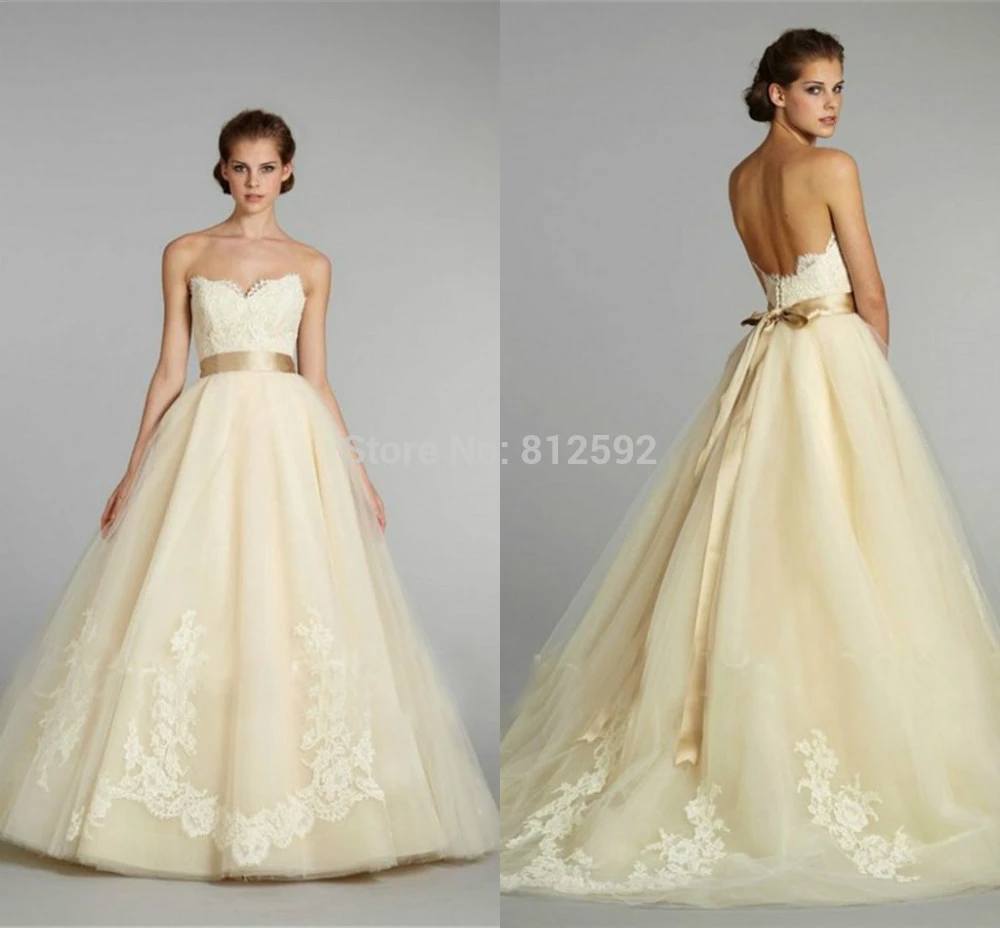 pale gold wedding dress