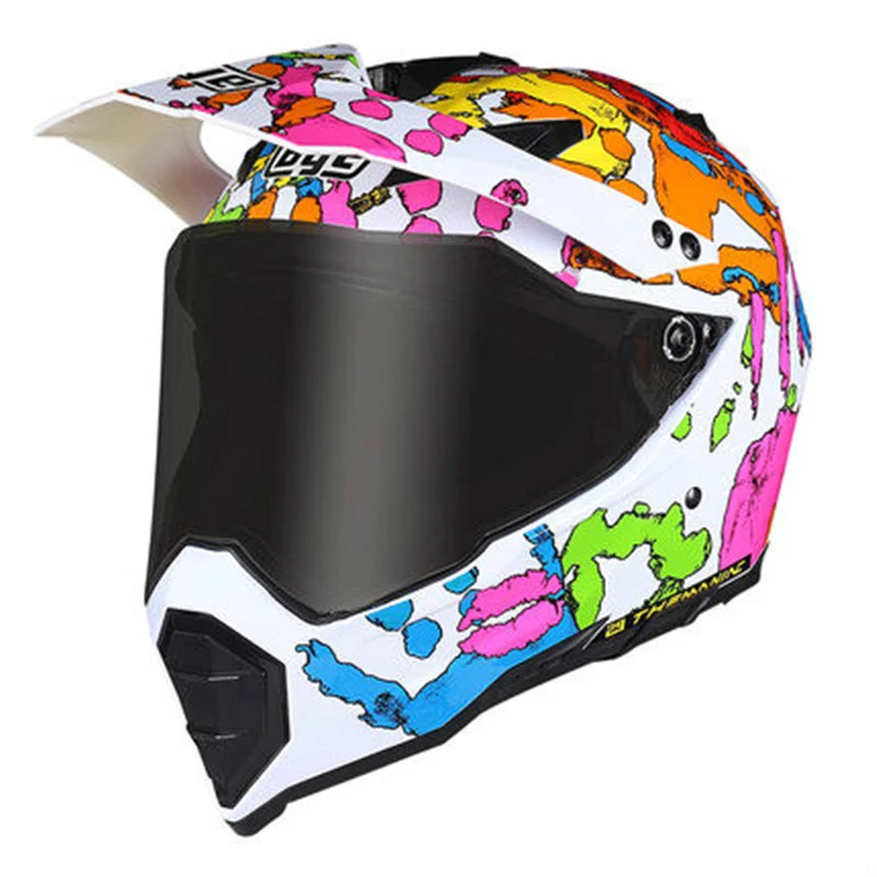 Профессиональный Лидер продаж, внедорожные шлемы для горных гонок, полный шлем для лица, moto rcycle moto cross casco casque S XXL - Цвет: palm dark lens