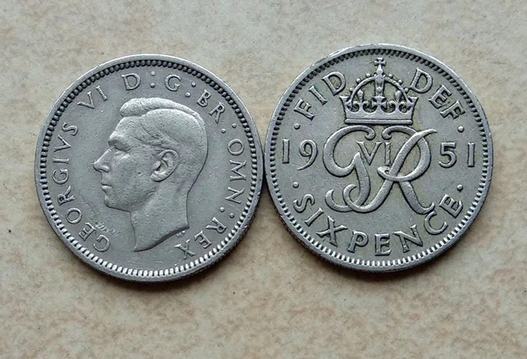 

19.5MM 6 Pence 1949-1952 ,100% Real Genuine Comemorative Coin,Original Collection