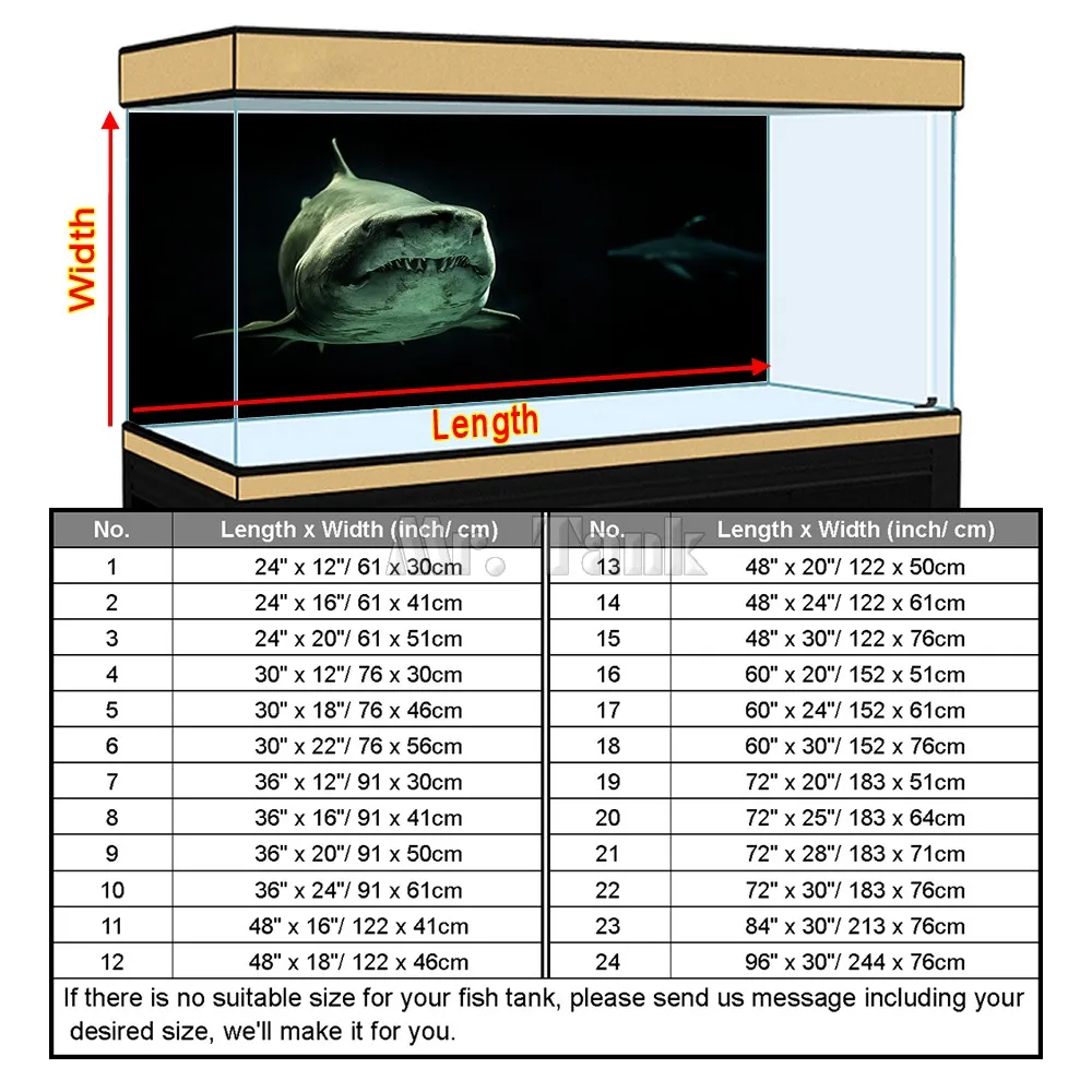 Индивидуальные аквариум фон плакат с самоклеющейся акулой двухсторонний ПВХ океан аквариум настенный Декор Пейзаж