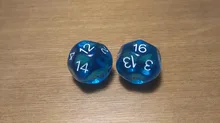 Free shipping Exclusive NEW Beautiful Blue Crystal dice 2pcs 16-sided D16 for board game/card game and other games accessories
