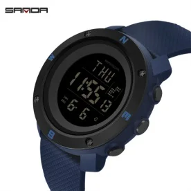 SANDA водонепроницаемые мужские военные спортивные часы модные электронные часы мужские многофункциональные светодиодный цифровые часы для улицы relojes hombre - Цвет: women black blue
