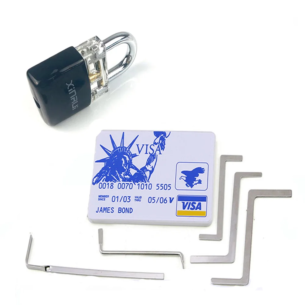 

Free Shipping 3 in 1 Locksmith Practice Tools Set,Transparet Lock,Card Lock Tool,Broken Key Remove Tool,Tension Wrench