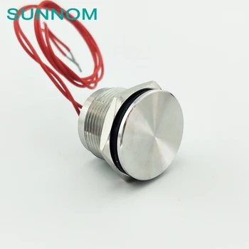 

WS19BF3NOM IP68 waterproof 19mm 1.30 flat operator NO momentary 3A 24VDC Fly Cable Stainless Steel 316L piezo switch