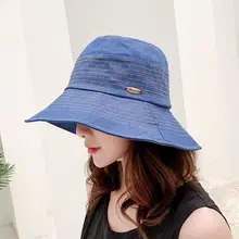 Женская шляпа на весну и лето, плоская, льняная, Панама для женщин, для путешествий, Солнцезащитная шляпа, японская, складная, одноцветная, женская, простая, Рыбацкая шапка