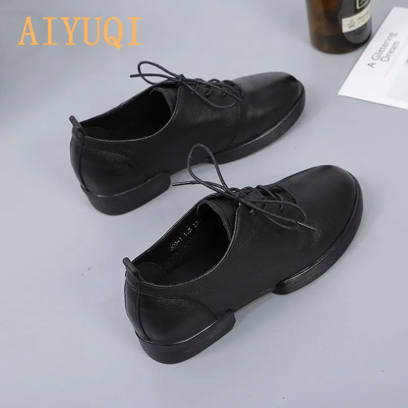 AIYUQI женская обувь; Новинка года; сезон весна; женская повседневная обувь из натуральной кожи; женская обувь из вулканизированной кожи; большие размеры 43