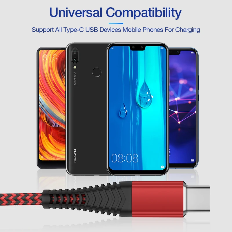 Posugear 2.4A кабель для быстрой зарядки Type C синхронизации данных USB Samsung Huawei xiaomi|Кабели