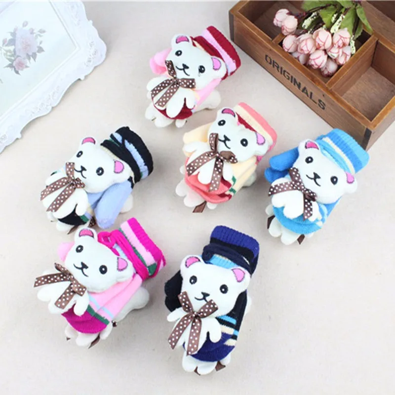 New Kids Gloves Cartoon Bear Infant Gloves Warm Boys Girls Mittens Lovely Crochet Toddler Glove Autumn Winter Baby Accessories (18)
