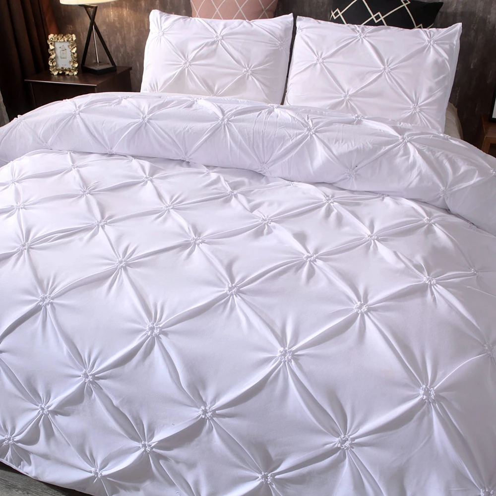 Белое черное пуховое одеяло, роскошный комплект постельного белья, Скандинавское стеганое одеяло, набор постельных принадлежностей queen King, 3 шт. с наволочкой