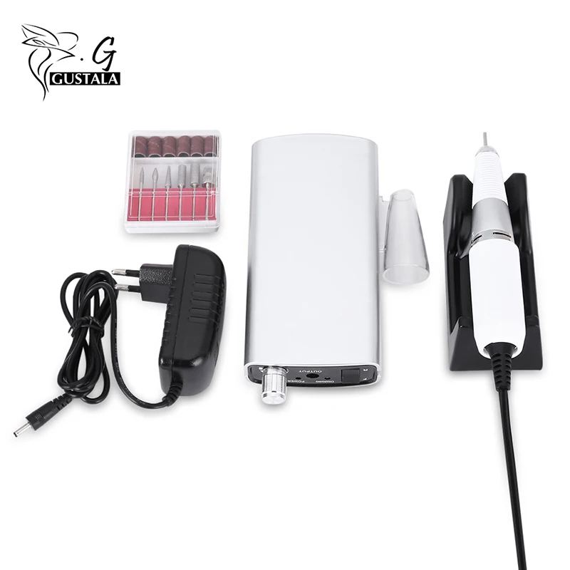Gustala Rechargeable 18W 30000RPM Electric Nail Drill Machine Acrylic Nail File Drill Manicure Pedicure Kit Nail Art Equipment цена Gustala Rechargeable 18W 30000RPM Electric Nail Drill Machine Acrylic Nail File Drill Manicure Pedicure Kit Nail Art Equipment цены онлайн